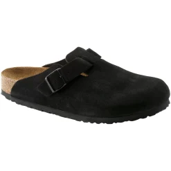 Sko<Birkenstock Boston Suede Narrow Black Sko Sort
