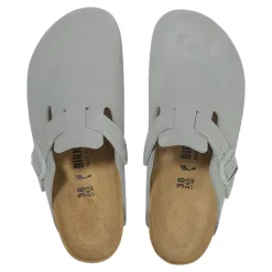 Sko<Birkenstock Boston Suede Narrow Pure Sage Sko Gråblå