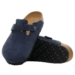 Sko<Birkenstock Boston Suede Leather Regular Sko Navy