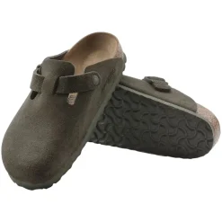 Sko<Birkenstock Boston Suede Regular Thyme Sko Grønn