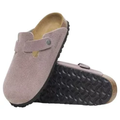 Sko<Birkenstock Boston Suede Narrow Faded Purple Sko Lilla/Grå