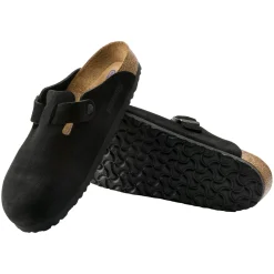 Sko<Birkenstock Boston Suede Regular Black Sko Sort