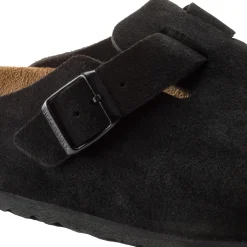 Sko<Birkenstock Boston Suede Regular Black Sko Sort