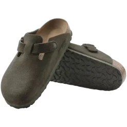 Sko<Birkenstock Boston Suede Narrow Thyme Sko Grønn