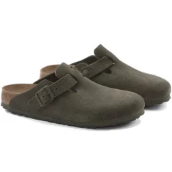 Sko<Birkenstock Boston Suede Narrow Thyme Sko Grønn