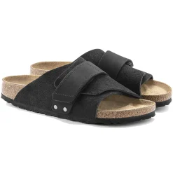 Sko<Birkenstock Kyoto Nubuck/Suede Leather Regular Sko Sort
