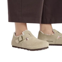 Sko<Birkenstock London Shearling Narrow Taupe Sko Taupe