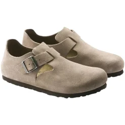 Sko<Birkenstock London Suede Narrow Taupe Sko Taupe