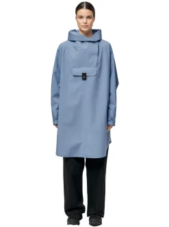 Jakke<Blæst Bergen Poncho Jakke Lyseblå Blue Hour