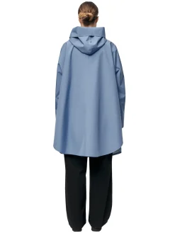 Jakke<Blæst Bergen Poncho Jakke Lyseblå Blue Hour