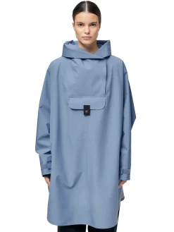 Jakke<Blæst Bergen Poncho Jakke Lyseblå Blue Hour