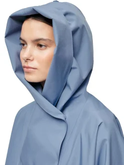 Jakke<Blæst Bergen Poncho Jakke Lyseblå Blue Hour