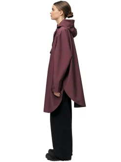 Jakke<Blæst Bergen Poncho Jakke Vinrød Late Dawn