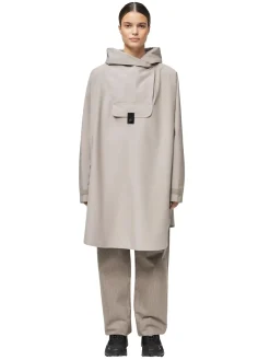 Jakke<Blæst Bergen Poncho Jakke Beige Grå Low Tide