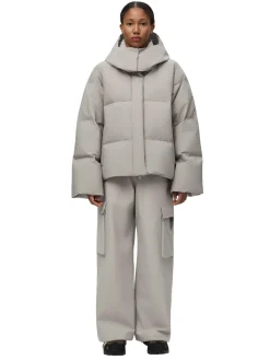 Jakke<Blæst Selje Down Jacket Jakke Beige Grå Low Tide