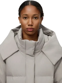 Jakke<Blæst Selje Down Jacket Jakke Beige Grå Low Tide