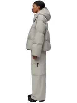 Jakke<Blæst Selje Down Jacket Jakke Beige Grå Low Tide