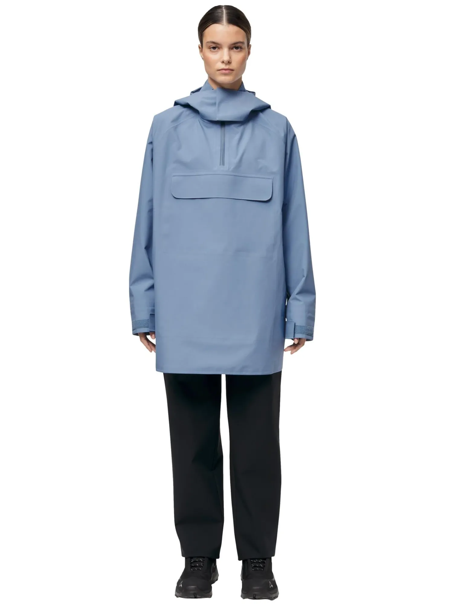 Jakke<Blæst Voss Poncho Jakke Lyseblå Blue Hour