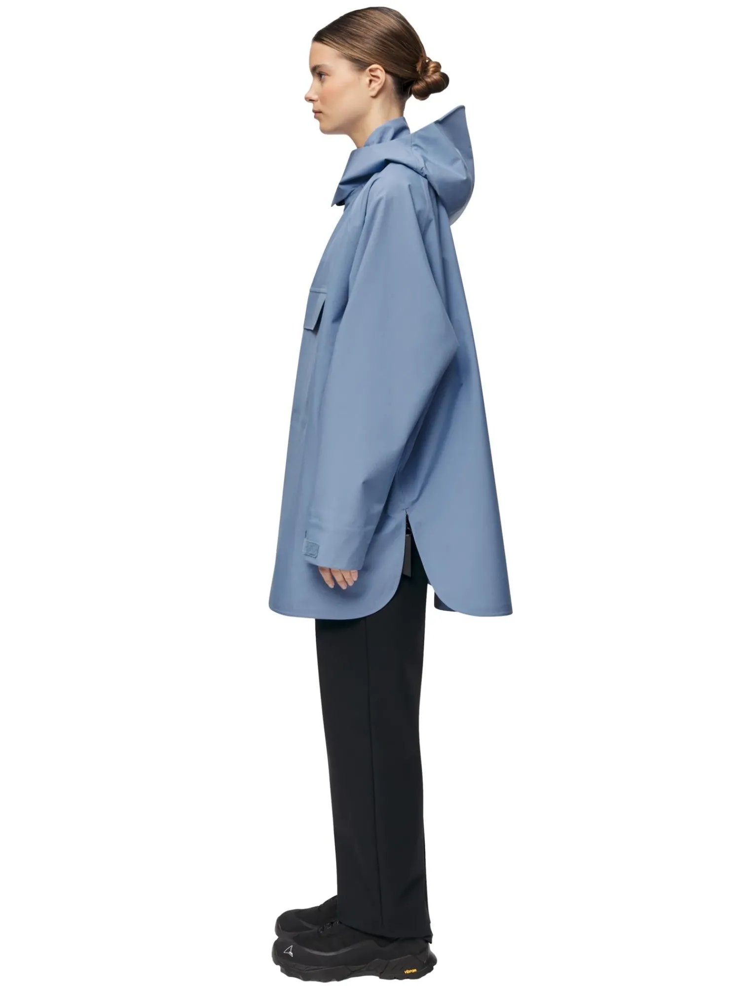 Jakke<Blæst Voss Poncho Jakke Lyseblå Blue Hour