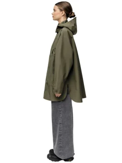 Jakke<Blæst Voss Poncho Jakke Oliven Grape Leaf