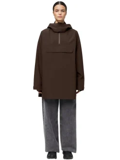 Jakke<Blæst Voss Poncho Jakke Mørkebrun Java