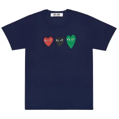 T-Shirt|T-Shirt<Comme des Garcons Play U T-shirt Logo Print Knit T-shirt Navy