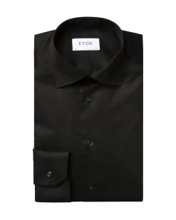 Skjorte<Eton 3000 Slim Black Signature Twill Shirt Skjorte Sort