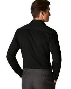 Skjorte<Eton Black Four-Way Stretch Shirt Skjorte Sort