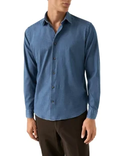 Skjorte<Eton Dark Wash Denim Stretch Shirt Skjorte Denim