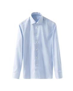 Skjorte<Eton Fine Stripe Signature Twill Shirt Skjorte Lyseblå Striper
