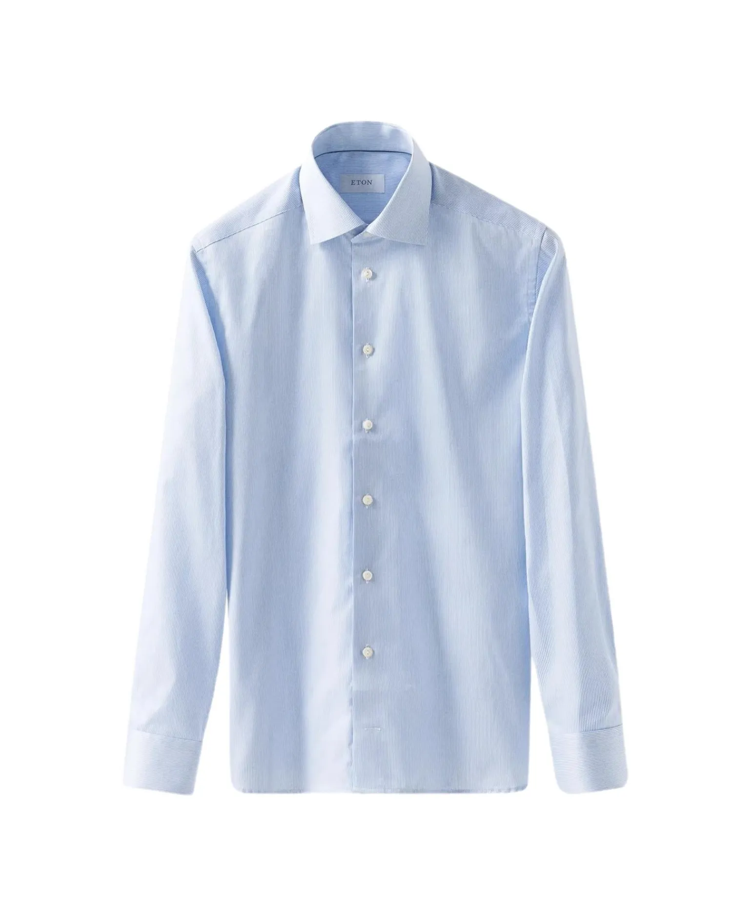 Skjorte<Eton Fine Stripe Signature Twill Shirt Skjorte Lyseblå Striper