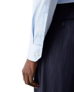 Skjorte<Eton Fine Stripe Signature Twill Shirt Skjorte Lyseblå Striper