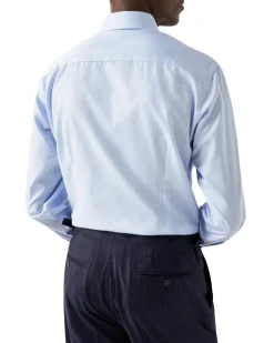 Skjorte<Eton Fine Stripe Signature Twill Shirt Skjorte Lyseblå Striper