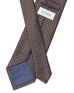 Tilbehør<Eton Floral Woven Silk Tie Slips Burgunder Mønster