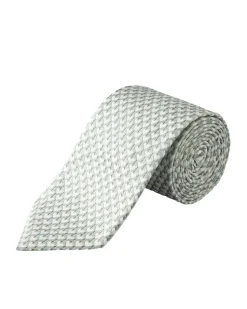Tilbehør<Eton Geometric Print Silk Tie Slips Grønn Mønster