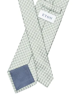 Tilbehør<Eton Geometric Print Silk Tie Slips Grønn Mønster