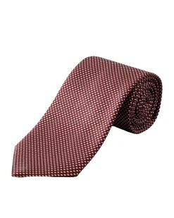 Tilbehør<Eton Geometric Woven Slik Tie Slips Burgunder Mønster