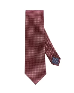 Tilbehør<Eton Geometric Woven Slik Tie Slips Burgunder Mønster