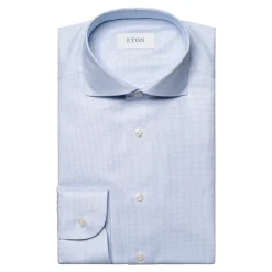Skjorte<Eton Light Blue Fine Twill Shirt Skjorte Lyseblå