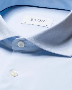 Skjorte<Eton Light Blue Four-Way Stretch Shirt Skjorte Lyseblå
