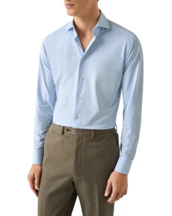 Skjorte<Eton Light Blue Four-Way Stretch Shirt Skjorte Lyseblå