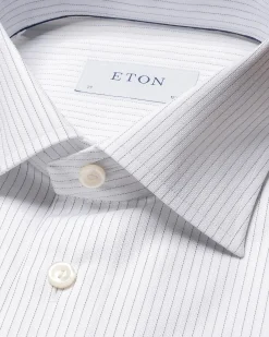 Skjorte<Eton Light Blue Striped Signature Twill Shirt Skjorte Stripet