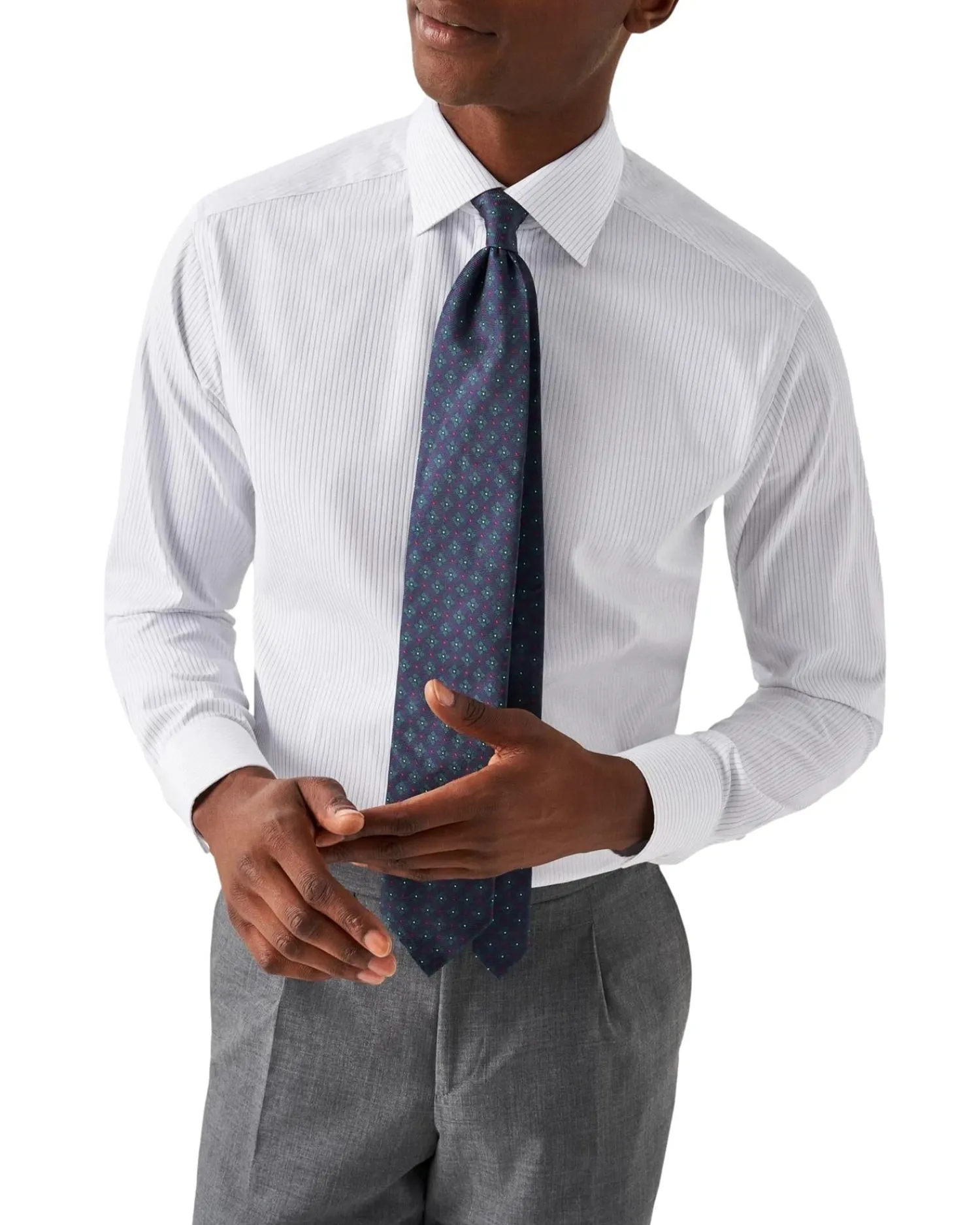 Skjorte<Eton Light Blue Striped Signature Twill Shirt Skjorte Stripet