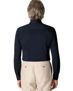 Skjorte<Eton Navy Four-Way Stretch Shirt Skjorte Marine