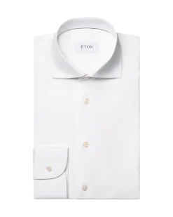 Skjorte<Eton Semi Solid Four-Way Stretch Shirt Skjorte Hvit