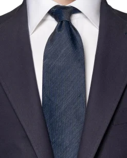 Tilbehør<Eton Silk Linen Tie Slips Marine