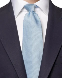Tilbehør<Eton Silk Linen Tie Slips Lyseblå
