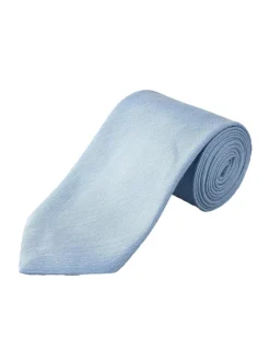 Tilbehør<Eton Solid Silk Linen Tie Slips Lyseblå