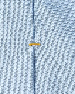 Tilbehør<Eton Solid Silk Linen Tie Slips Lyseblå