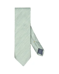 Tilbehør<Eton Solid Silk Linen Tie Slips Lysegrønn